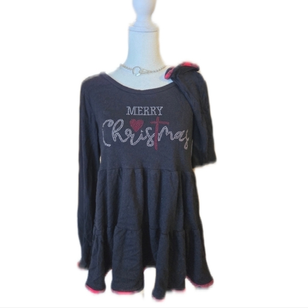 Black Merry Christmas Long Sleeve Top